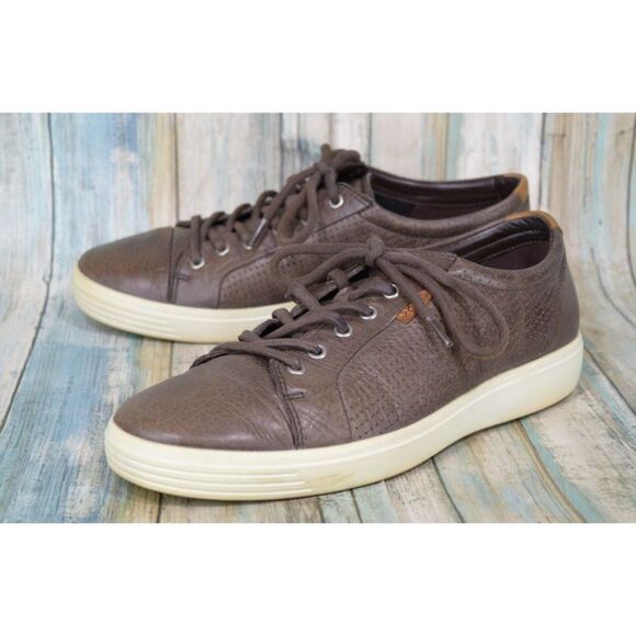 Ecco Soft 7 Men\'s Brown Leather Perforated Sneakers Size 10 / 10.5 EUR 44 main image 3